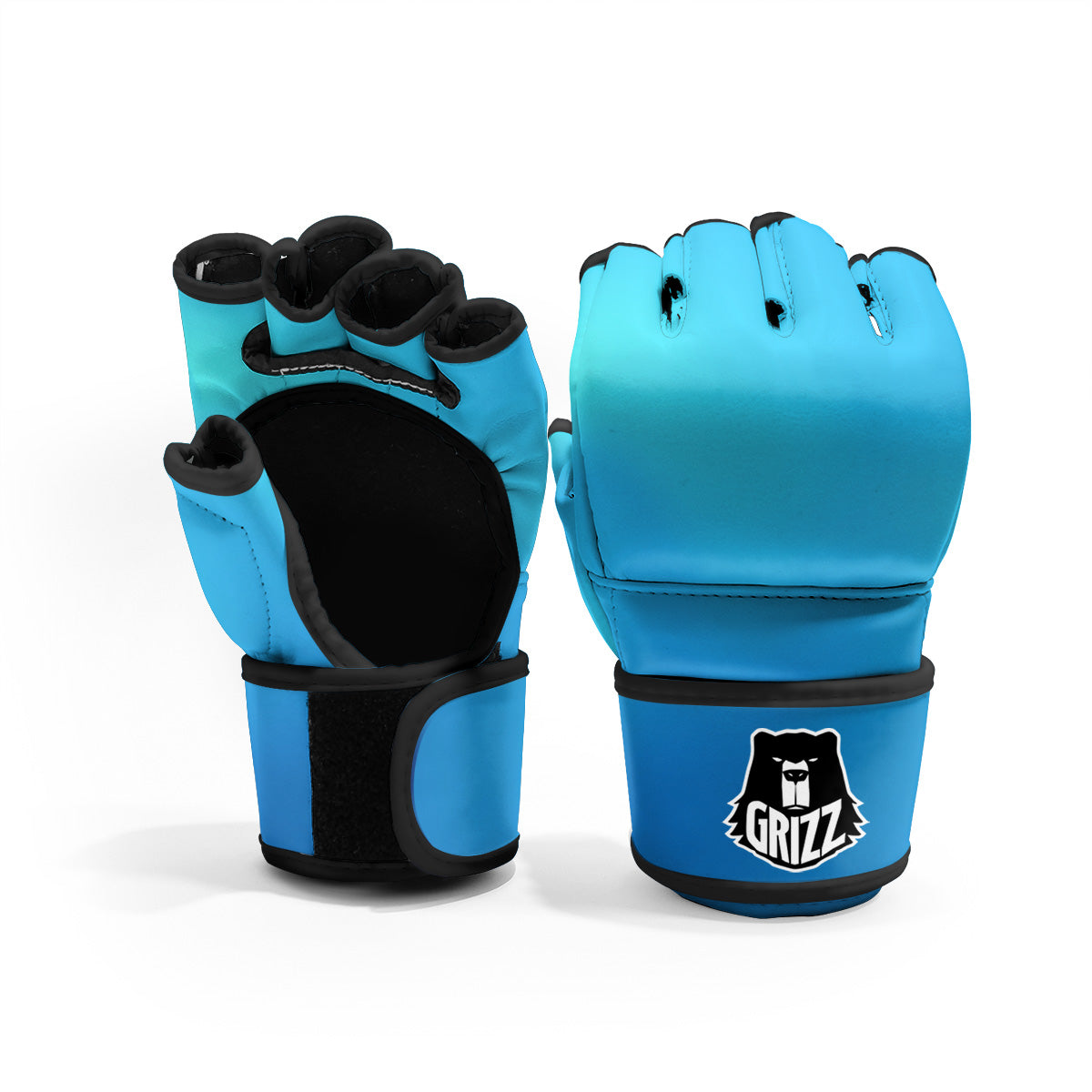 Holographic Blue Print MMA Gloves-grizzshop