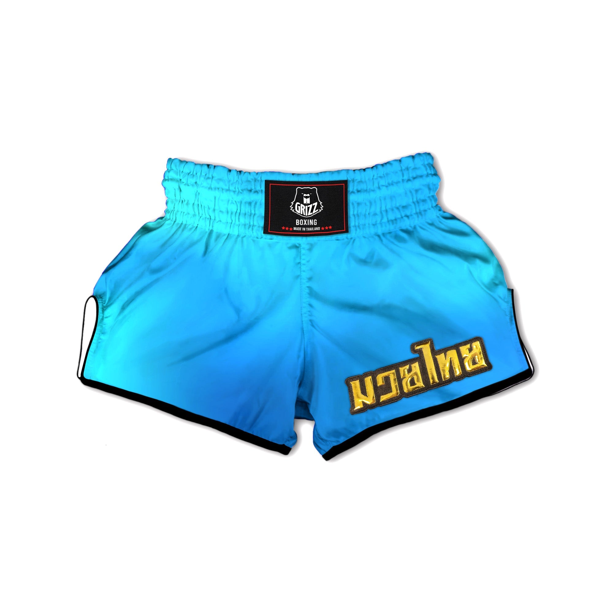 Holographic Blue Print Muay Thai Boxing Shorts-grizzshop