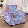 Holographic Floral Psychedelic Armchair Cover-grizzshop