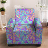 Holographic Floral Psychedelic Armchair Cover-grizzshop