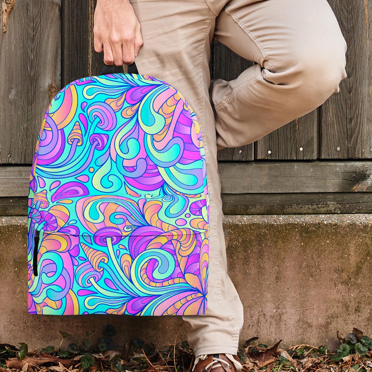 Holographic Floral Psychedelic Backpack-grizzshop