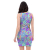 Holographic Floral Psychedelic Bodycon Dress-grizzshop