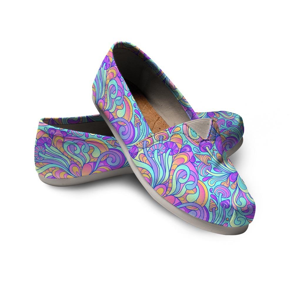 Holographic Floral Psychedelic Canvas Shoes-grizzshop