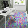 Holographic Floral Psychedelic Floor Mat-grizzshop