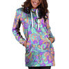 Holographic Floral Psychedelic Hoodie Dress-grizzshop