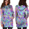 Holographic Floral Psychedelic Hoodie Dress-grizzshop