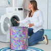 Holographic Floral Psychedelic Laundry Basket-grizzshop