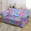 Holographic Floral Psychedelic Loveseat Cover-grizzshop