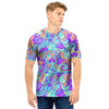 Holographic Floral Psychedelic Men T Shirt-grizzshop