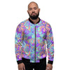 Holographic Floral Psychedelic Men's Bomber Jacket-grizzshop