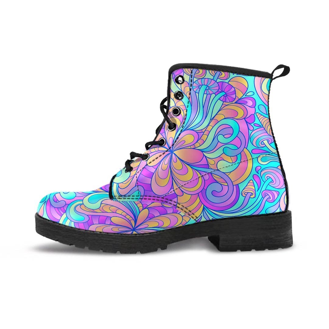 Holographic Floral Psychedelic Men's Boots-grizzshop