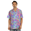 Holographic Floral Psychedelic Men’s Hawaiian Shirt-grizzshop