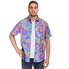 Holographic Floral Psychedelic Men's Short Sleeve Shirt-grizzshop