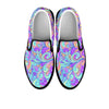 Holographic Floral Psychedelic Men's Slip On Sneakers-grizzshop