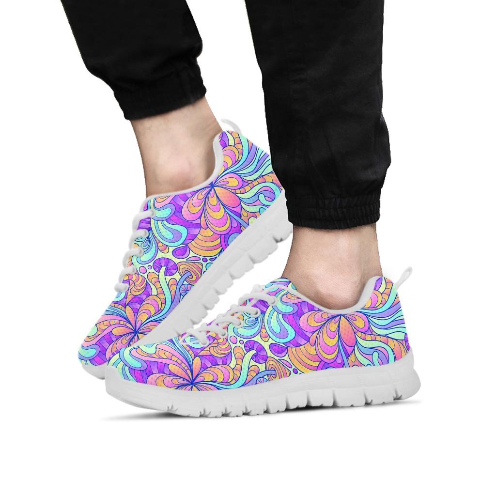 Holographic Floral Psychedelic Men's Sneakers-grizzshop