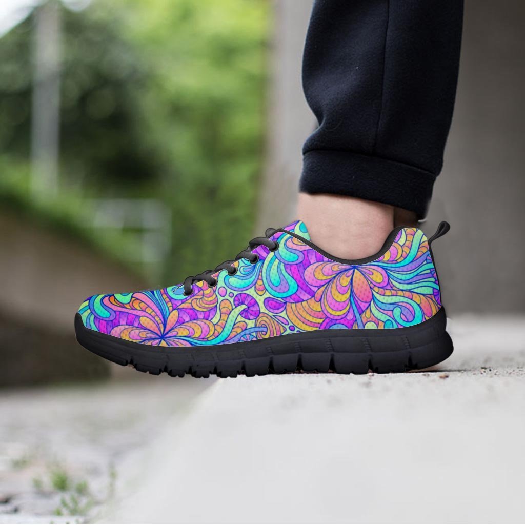 Holographic Floral Psychedelic Men's Sneakers-grizzshop