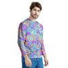 Holographic Floral Psychedelic Men's Sweatshirt-grizzshop