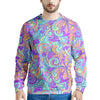 Holographic Floral Psychedelic Men's Sweatshirt-grizzshop