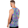 Holographic Floral Psychedelic Men's Tank Tops-grizzshop