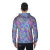 Holographic Floral Psychedelic Men's Zip Up Hoodie-grizzshop