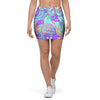 Holographic Floral Psychedelic Mini Skirt-grizzshop