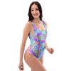 Holographic Floral Psychedelic One Piece Swimsuite-grizzshop