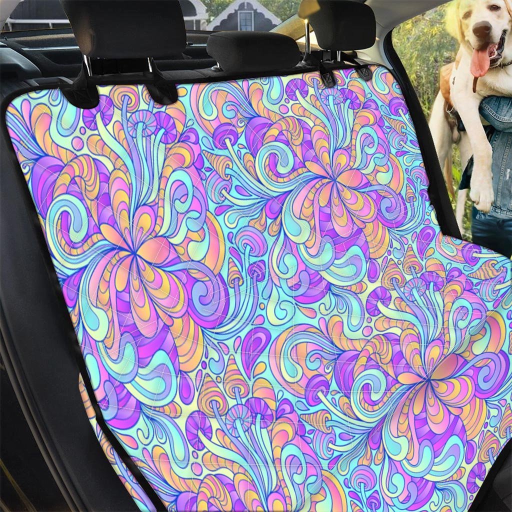 Holographic Floral Psychedelic Pet Car Seat Cover-grizzshop