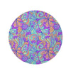 Holographic Floral Psychedelic Round Rug-grizzshop