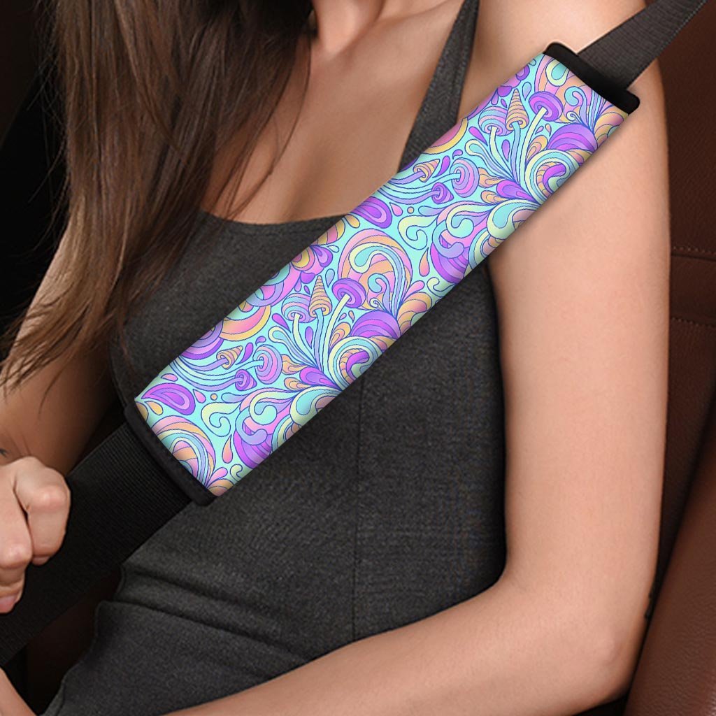 Holographic Floral Psychedelic Seat Belt Cover-grizzshop