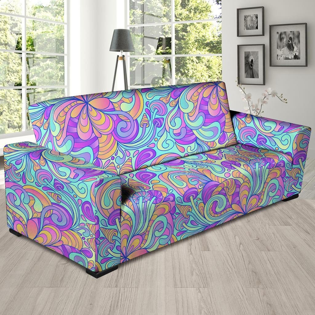 Holographic Floral Psychedelic Sofa Cover-grizzshop