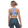 Holographic Floral Psychedelic Sports Bra-grizzshop