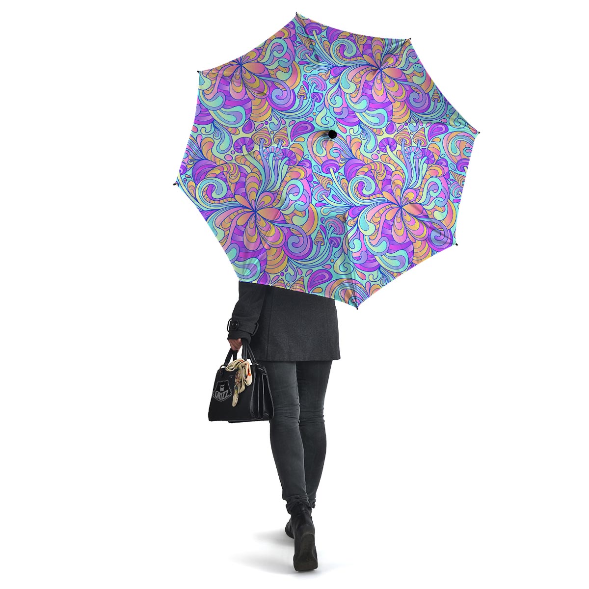 Holographic Floral Psychedelic Umbrella-grizzshop