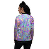 Holographic Floral Psychedelic Women's Bomber Jacket-grizzshop