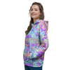 Holographic Floral Psychedelic Women's Hoodie-grizzshop