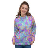 Holographic Floral Psychedelic Women's Hoodie-grizzshop