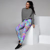 Holographic Floral Psychedelic Women's Joggers-grizzshop