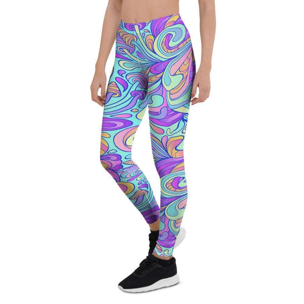 Holographic Floral Psychedelic Women's Leggings-grizzshop