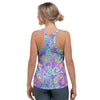 Holographic Floral Psychedelic Women's Racerback Tank Top-grizzshop