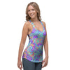 Holographic Floral Psychedelic Women's Racerback Tank Top-grizzshop