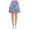 Holographic Floral Psychedelic Women's Skirt-grizzshop