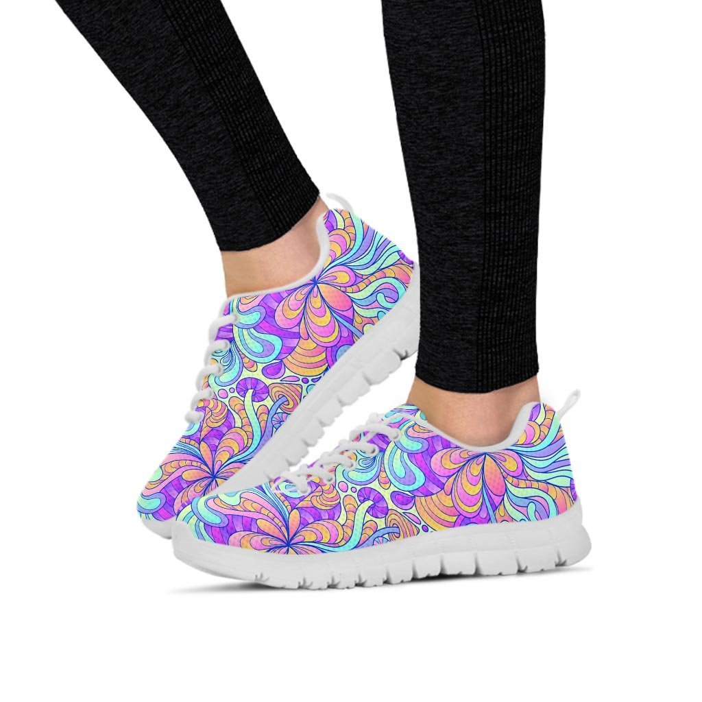 Holographic Floral Psychedelic Women's Sneakers-grizzshop