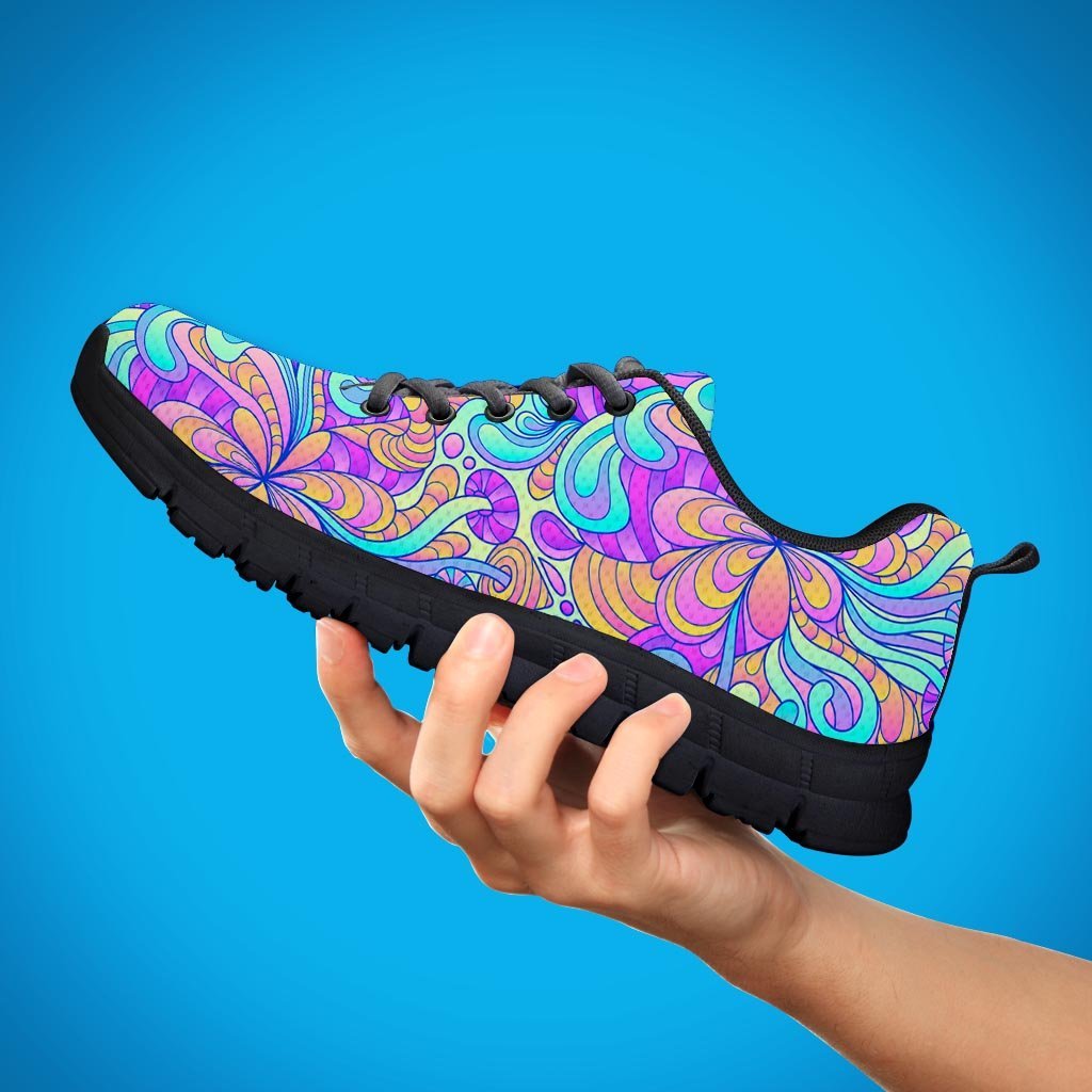 Holographic Floral Psychedelic Women's Sneakers-grizzshop