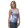 Holographic Floral Psychedelic Women's Tank Top-grizzshop