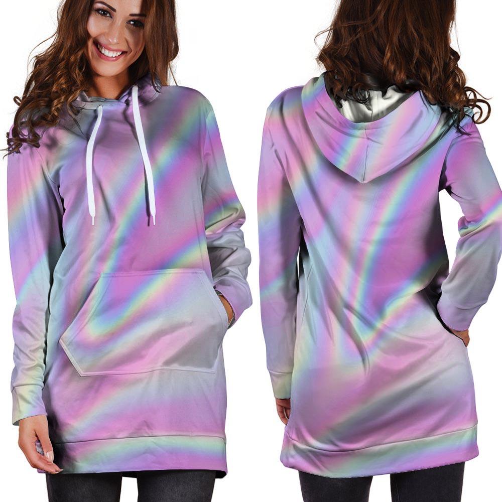 Holographic Hoodie Dress-grizzshop