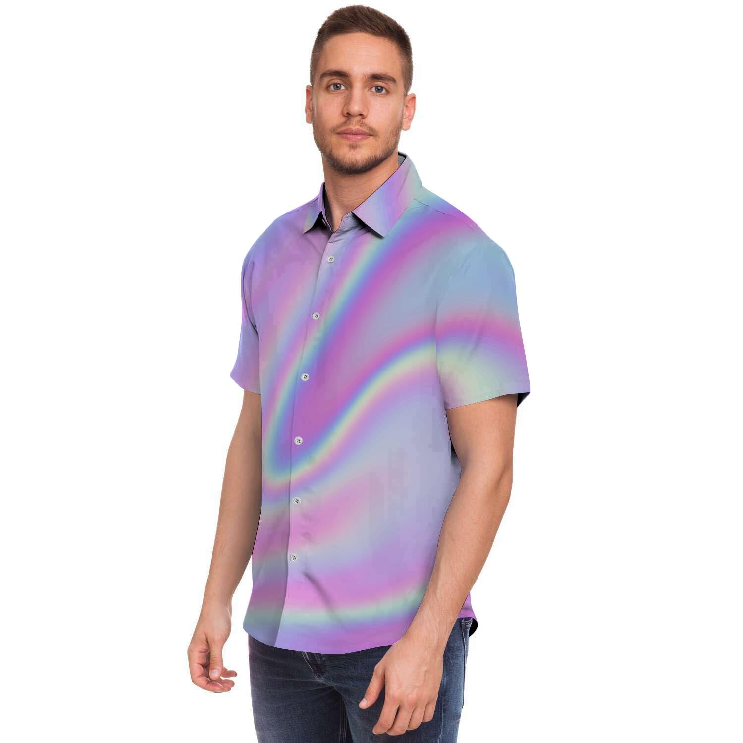 Holographic Men's Short Sleeve Shirt-grizzshop