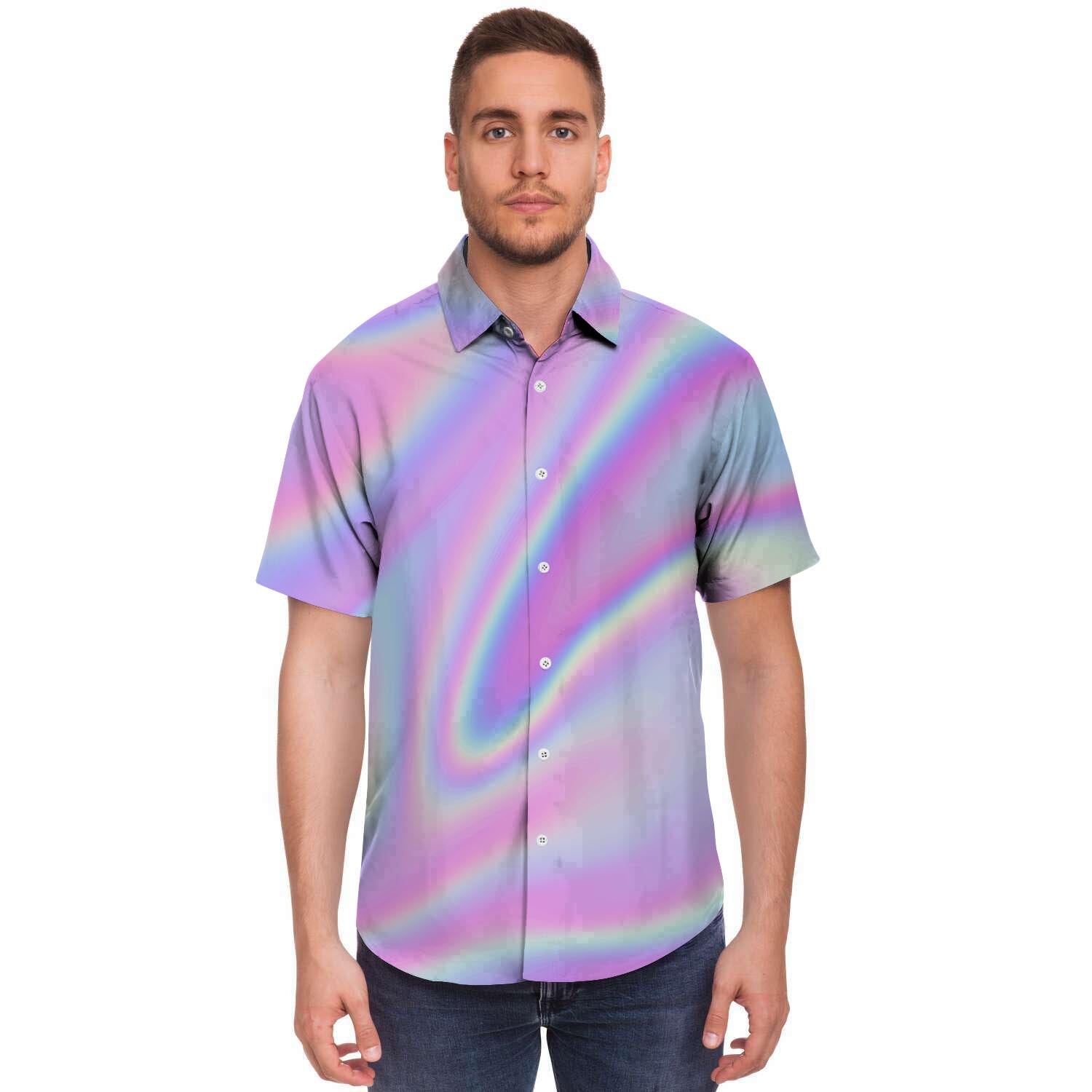 Holographic Men's Short Sleeve Shirt-grizzshop
