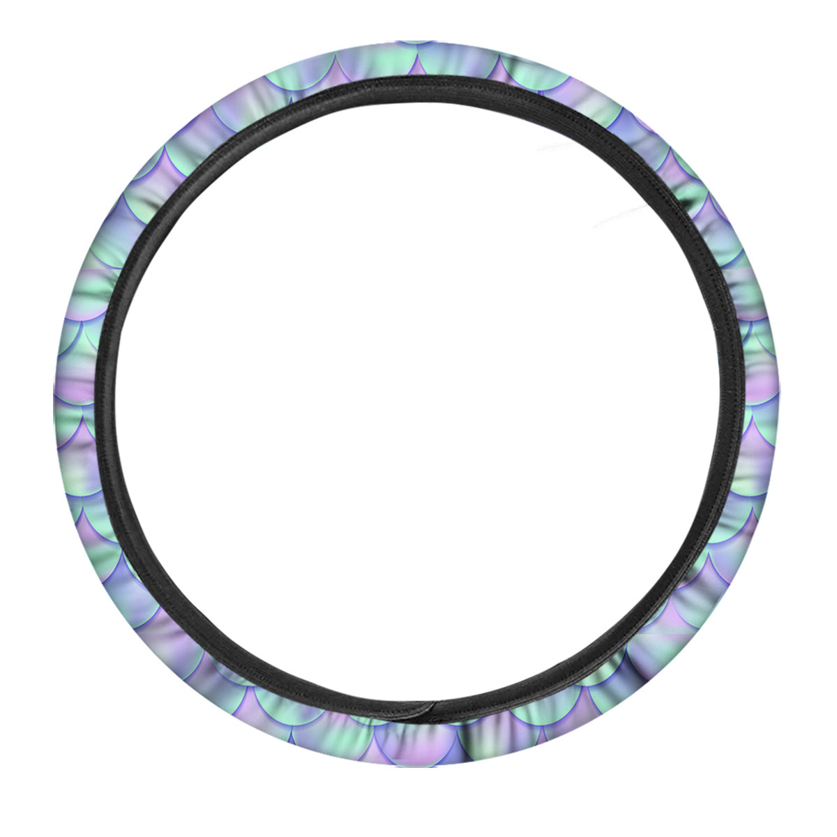 Holographic Mermaid Tail Print Pattern Car Steering Wheel Cover-grizzshop