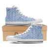 Holographic Mermaid Tail Print Pattern White High Top Shoes-grizzshop