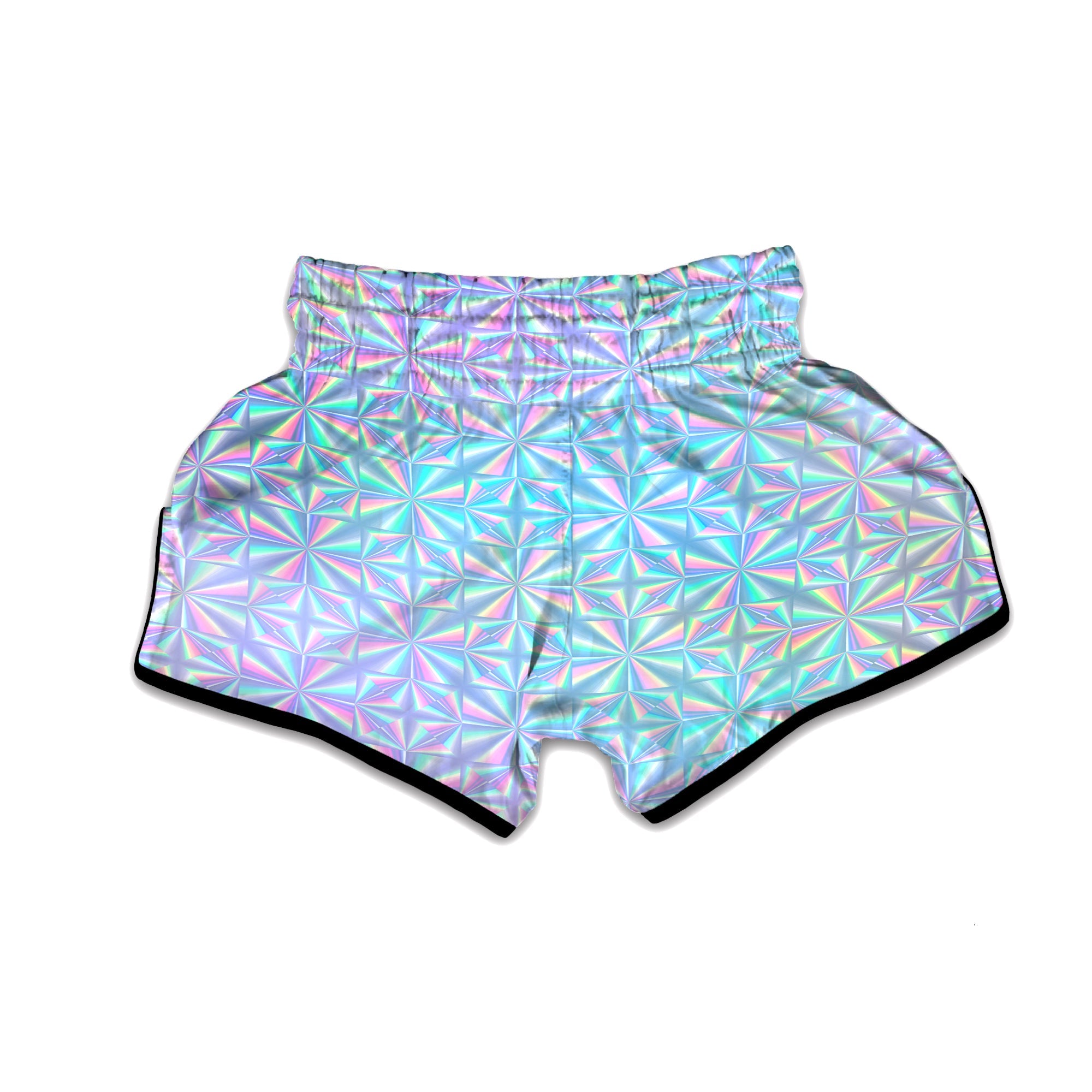 Holographic Paper Texture Print Muay Thai Boxing Shorts-grizzshop