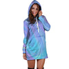 Holographic Print Hoodie Dress-grizzshop